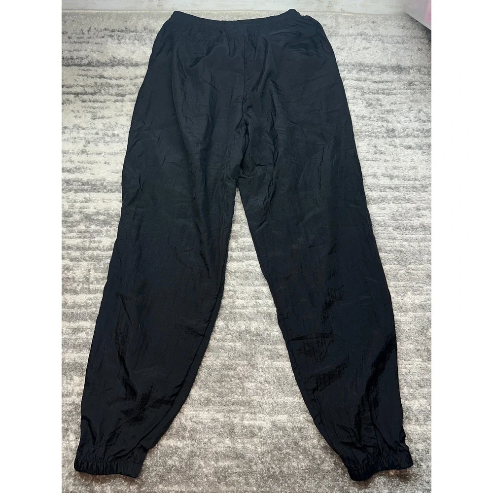 Nike Track Pants Mens XL Black Vintage Nylon Windbreaker Joggers Swish Zip Y2K